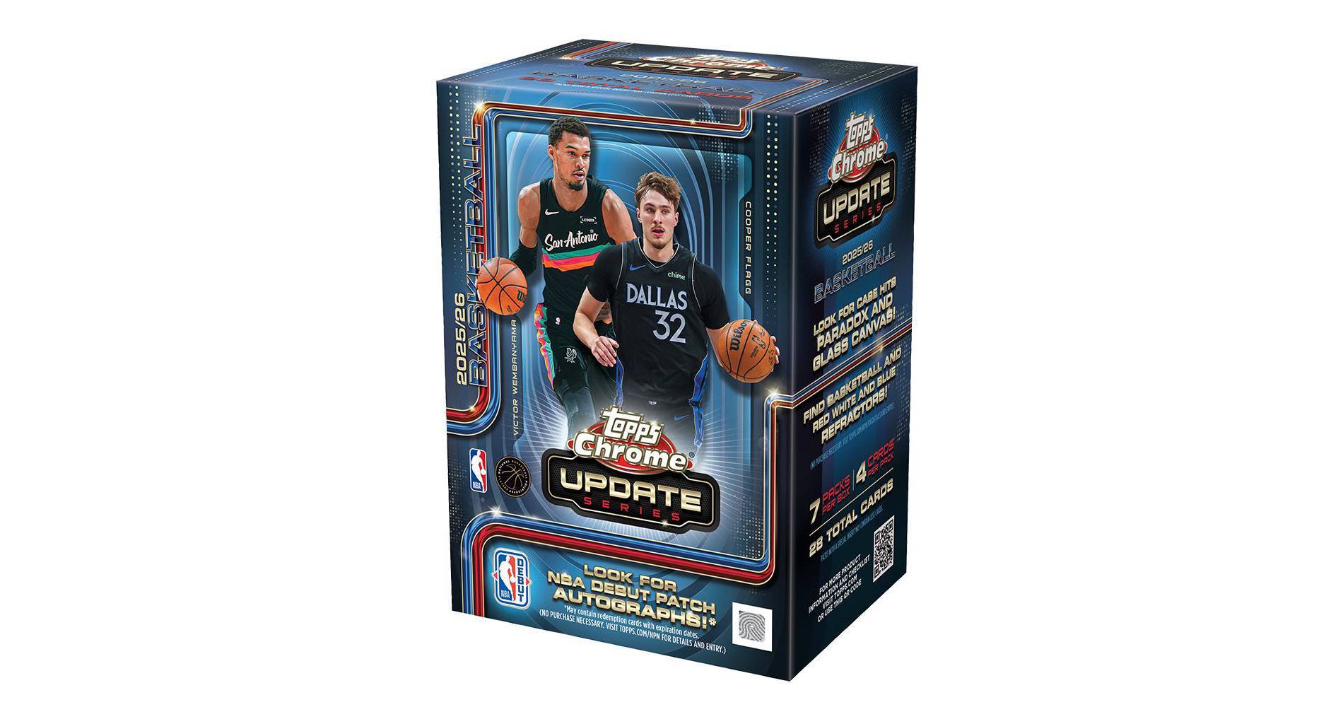 2025/26 Topps NBA Chrome Update Series Basketball Trading Card Value Box