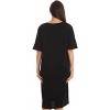 Just Love Womens Nightgown - Short Sleeve Henley Oversized Sleepwear Gown - 3 of 3