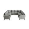 Chenille Upholstered U-Shaped Sectional Sofa, Convertible Pull-Out Sofa Bed with USB Ports & Cup Holders for Living Room - ModernLuxe - 4 of 4