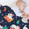 DSANE Colorful Christmas Pattern Christmas Throw Blanket Soft Fleece Christmas Blanket Cozy Flannel Throw for Couch Bed - 4 of 4