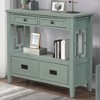 Okak Sideboard Cabinet, Bufft Cabinet with 4 Drawers and 1 Open Shelf, Storage Cabinet for Living Room, Dining Room, Kitchen, Retro Blue - 2 of 4