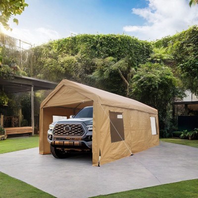 Patti 12x20ft Heavy Duty Outdoor Portable Garage Gazebo Ventilated Canopy Carports, Outdoor Furniture - Maison Boucle