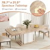 Zevemomo 63"-78.7" Expandable Farmhouse Table, 6-10 Seater Wooden Dining Table with Metal Track & Central Base, Oak Finish for Living Room & Home - 4 of 4