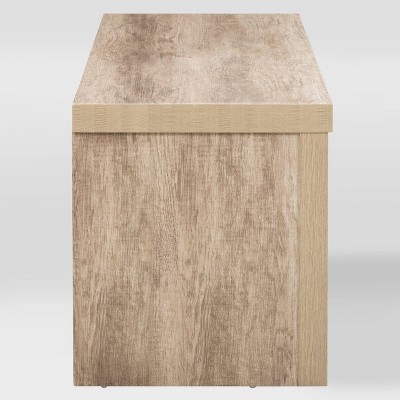 Joliet Warm Beige & White Distressed TV Stand with Cabinet for 80" TVs