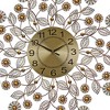 HomeRoots 27" Gold And Black Metal And Faux Crystal Silent Analog FloralWall Clock - 4 of 4
