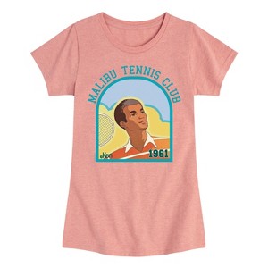 Girls' - Barbie - Malibu Tennis Club Fitted Short Sleeve Graphic T-Shirt - 1 of 4