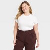 Women's Short Sleeve Ribbed 3pk Bundle T-Shirt - A New Day™ Black/White/Gray - 2 of 3