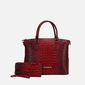 MKF Collection Liora Women's Croc Embossed Tote & Wallet Set Functional by Mia K - 1 of 4