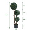 Artificial Topiary Ball Tree Indoor and Outdoor, Faux Boxwood Plants Topiary Triple Ball Tree Milan Grass Ball Trees , 1 Pack - 4 of 4