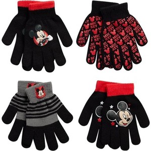 Disney Mickey Mouse Boys 4 Pack Mitten or Glove Set, Toddler/Little Boys Age 2-7 - 1 of 4