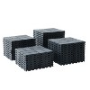 Vynxaria 44 Pieces of 12x12 Gray Plastic Interlocking Tiles with Checkerboard Pattern, Waterproof for Patio, Poolside, Balcony, Backyard - 3 of 4