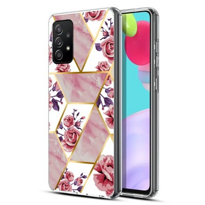 MyBat Fusion Protector Cover Case Compatible With Samsung Galaxy A52 5G - Electroplated Roses Marbling