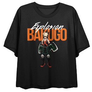 My Hero Academia Bakugo Explosion Women's Black Crop T-shirt - 1 of 3