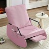 Mjkone Upholstered Corduroy Rocking Chair with Wooden Legs Wrapped in Leather&Adjustable Footrest - 2 of 4