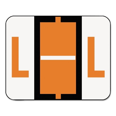 Smead A-Z Color-Coded Bar-Style End Tab Labels Letter L Dark Orange 500/Roll 67082