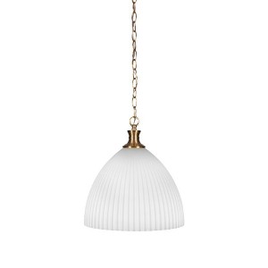 Toltec Lighting Carina 1 - Light Pendant in  New Aged Brass with 14" Opal Frosted Shade - 1 of 1