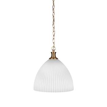 Toltec Lighting Carina 1 - Light Pendant in  New Aged Brass with 14" Opal Frosted Shade