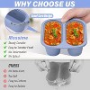 Silicone Soup Freezer Molds, 4-Pack 1-Cup Freezer Trays with Lid, Easy Release Containers for 250ml & 125ml Portions (Blue/Purple) - 3 of 4