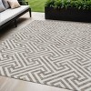Taupe And Ivory Geometric Washable Indoor Outdoor Area Rug - 2 of 4