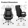 KERDOM Executive Leather Chair Adjustable High Back, Comfy Reclining Chair for Home Office, Black - 3 of 4