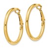 Black Bow Jewelry 3mm, 14k Yellow Gold Omega Back Round Hoop Earrings, 30mm (1 1/8 Inch) - 2 of 4