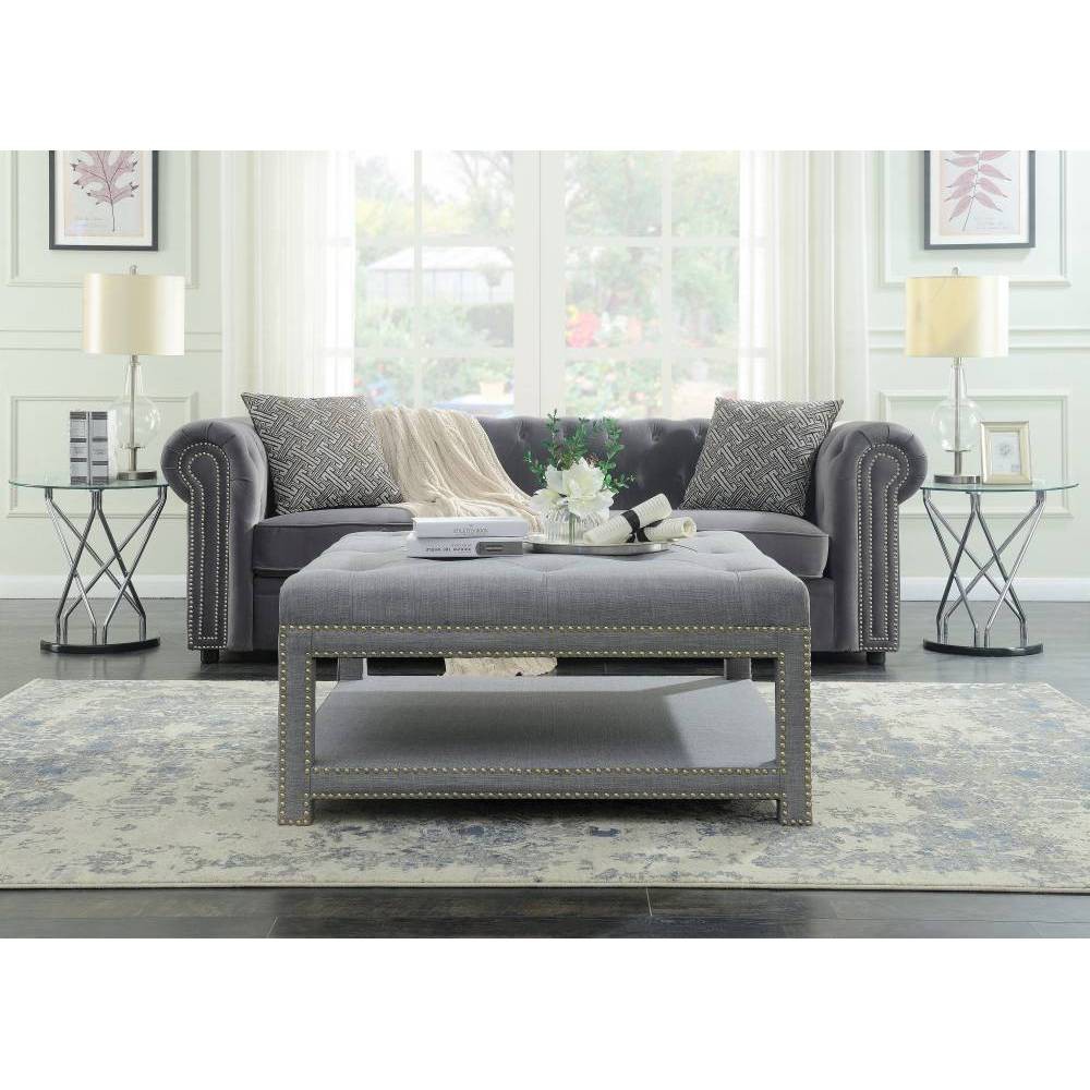 Micah Ottoman Coffee Table Gray - Chic Home Design was $589.99 now $353.99 (40.0% off)