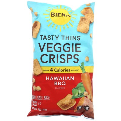 BIENA, Tasty Thin Veggie Crisps, Hawaiian BBQ, 4 oz