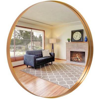 Dovelina Round Mirror Metal Framed Decorative Wall Mirror Hallway ...