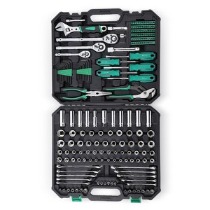 213-Piece Mechanics Tool Set, General Assorted SAE/Metric Sockets and Wrenches Set, Automotive Repair Tool Kit with Plastic Storage Toolbox - 1 of 4