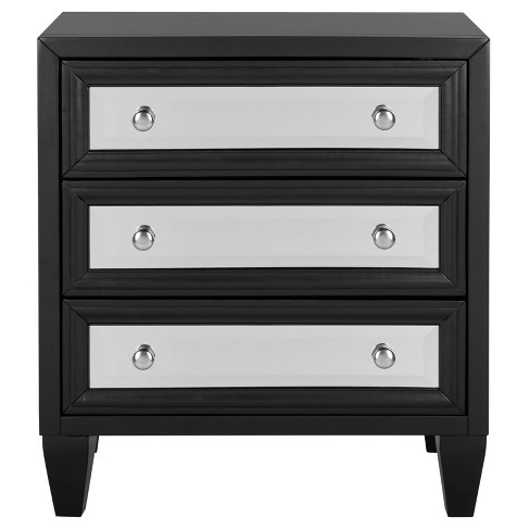 Marlon 3 Drawer Chest Black Safavieh Target