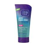 Clean & Clear Acne Triple Clear Exfoliating Facial Scrub - Aloe & Mint - 5oz