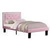 Royal Hampton And Sheeny Wooden Full Bed With Pink PU Tufted Head Board, Pink Finish - 3 of 4