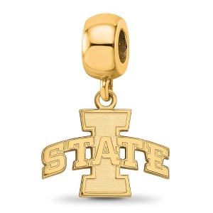 Black Bow Jewelry 14k Yellow Gold Plated Sterling Silver Iowa State Cyclones NCAA Bead Charm - 1 of 4