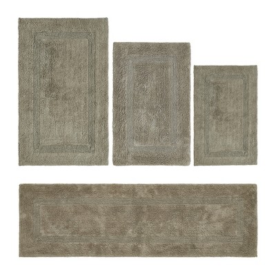 Lux Premium 100% Cotton Tufted Solid Reversible 4 Piece Bath Rug Set – Ultra-Soft, Water-Absorbent, Durable, Machine Washable Bathroom Rug