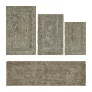 Lux Premium 100% Cotton Tufted Solid Reversible 4 Piece Bath Rug Set – Ultra-Soft, Water-Absorbent, Durable, Machine Washable Bathroom Rug - 1 of 4