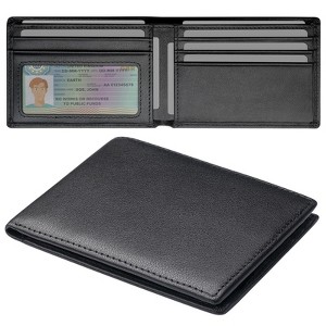 Generic Genuine Leather Slim Wallet for Men, Thin RFID Blocking Bifold Mens Wallet Front Pocket - 1 of 4