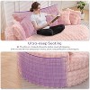 TYBOATLE 83'' Oversized Round Sofa, Soft Cushion Sofa Bed with 6 Pillows, Round Chaise Lounge Chair for Bedroom, Livingroom, Gray - 2 of 4
