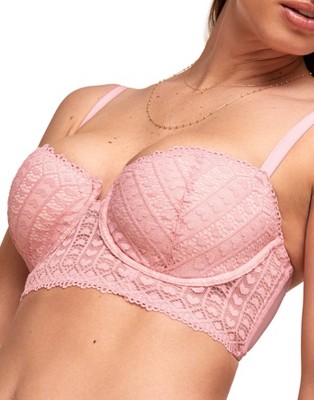 Adore Me Women's Nymphadora Balconette Bra 32A / Coral Blush Pink.