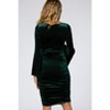 Pinkblush Forest Green Velvet Ruched Bell Sleeve Maternity Dress - 4 of 4