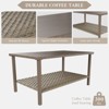 YARDSIGHT 33.4 in. Indoor/Outdoor Coffee Table with Wicker Shelf and Steel Frame for Patio, Garden, or Living Room - 4 of 4