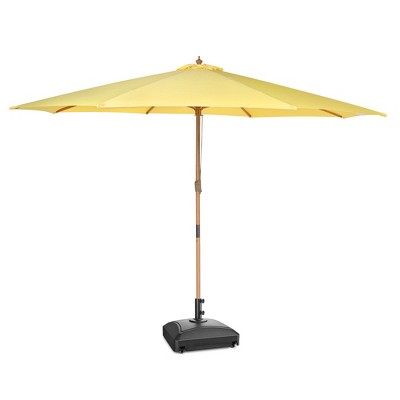 Yescom 13ft XL Heavy Duty Solid Wood Outdoor Patio Umbrella with Base Parasol Wheels Stand for Bistro Market Table Garden Deck Yard Poolside