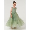 2Bunnies Girls' Paisley Lace Tulle Sleeveless Ruffled Maxi Dress - 4 of 4
