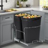 2 Pack 35QT Pull Out Trash Can Under Cabinet, Under Sink Garbage & Recycling Combo with Quiet Steel Slides for Kitchen,  Black-with damping - 4 of 4