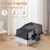 Cat Litter Box With High Sided Lid, Litter Mat & Scoop, Large Cat Litter Tray, Stainless Steel Kitty Litter Tray, Anti-Splashing Ca-t Toilet, Black - 3 of 4