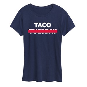 Women's - Instant Message - Taco Tuesday Crossed Out Short Sleeve Graphic T-Shirt - 1 of 4