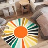 Boho Rugs Washable Kids Rug Non Slip Nursery Rug Low Pile Floor Mat Soft & Non-Shedding Sunshine Carpet Colorful Rainbow Printed Indoor Rugs - 3 of 4