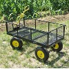 FURNIinspire Wheelbarrows And Lawn Carts Large Garden Cart For Transportation, Ideal For Outdoor Activities, Yellow And Black, 55“*24"*44.5" - 4 of 4