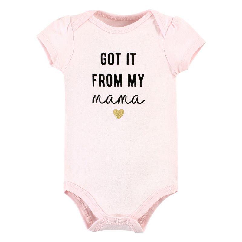 Hudson Baby Infant Girl Cotton Bodysuits, Mama Heart, 3 of 6