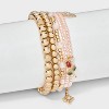 Mixed Beaded and Charm Bracelet Set 5pc - Wild Fable™ Light Pink/Gold - 2 of 4