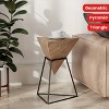 HDZNVF 1pc Farmhouse Style Geometric End Table, Pyramid Side Table Plant Stand - 2 of 4